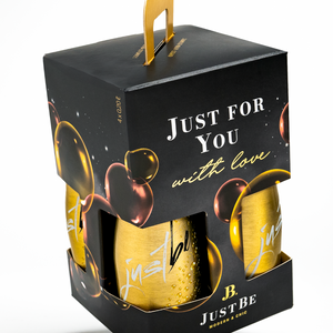 JUSTBE Gold Geschenkbox in Schwarz