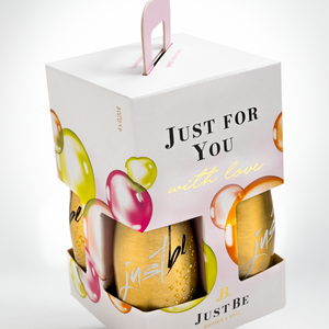 JUSTBE Gold Geschenkbox in Weiß